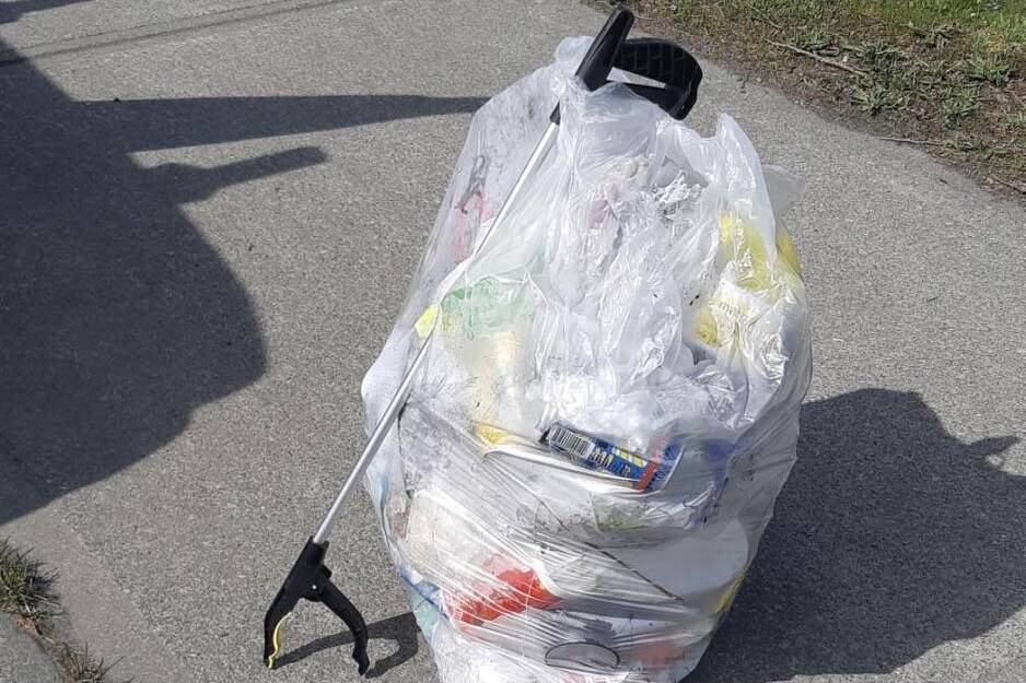 Campbell Riverite Ron Ritchey removed 2.5 large bags of trash from near the Campbell River estuary area on Earth Day. Photo courtesy Ron Ritchey