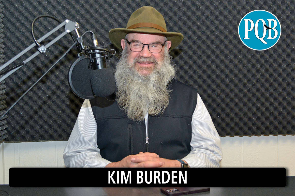 Kim Burden visits the PQB News/VI Daily studio. (Peter McCully photo)