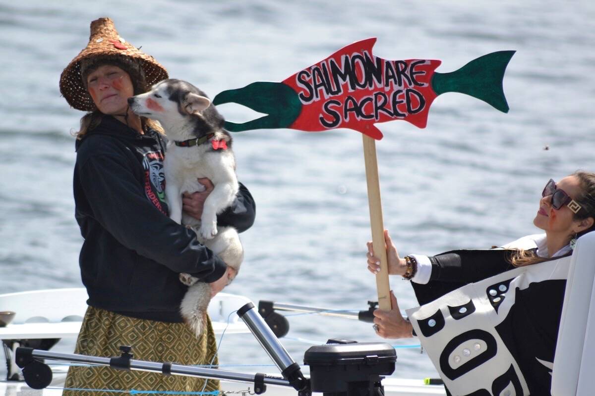 Salmon warriors during the May 7 flotilla.