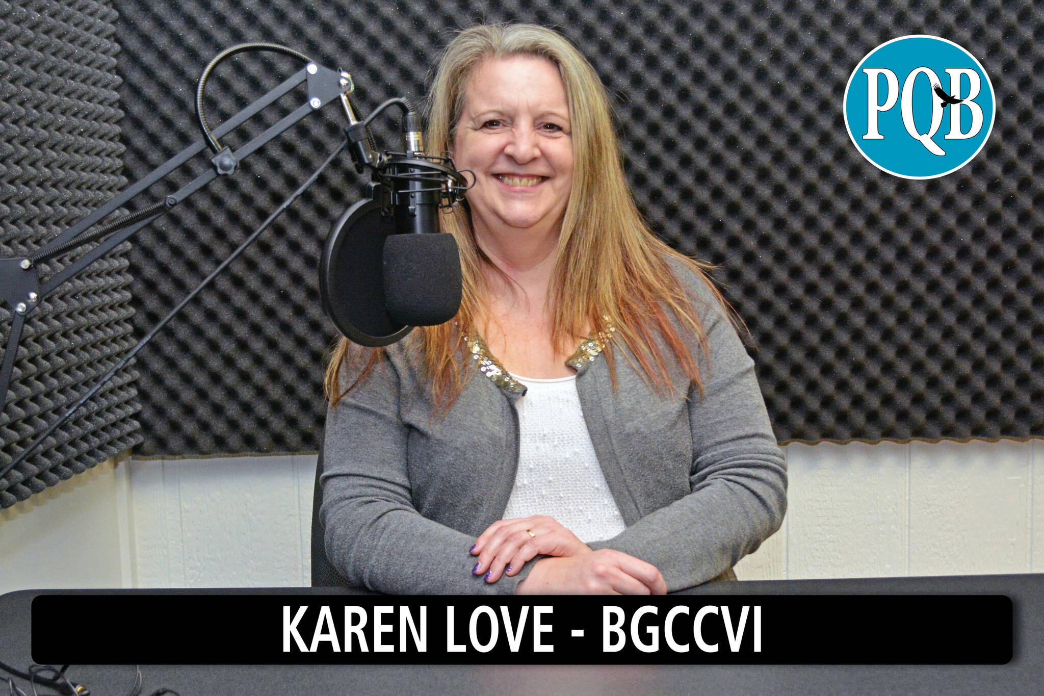 Karen Love, executive director for BGC Central Vancouver Island, visits the PQB News/VI Daily studios. (Peter McCully photo)