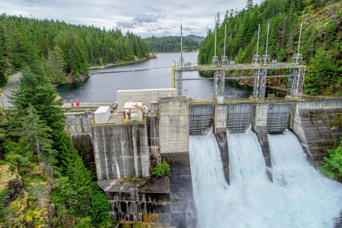 Ladore Dam with McIvor Lake in the background. BC Hydro photo