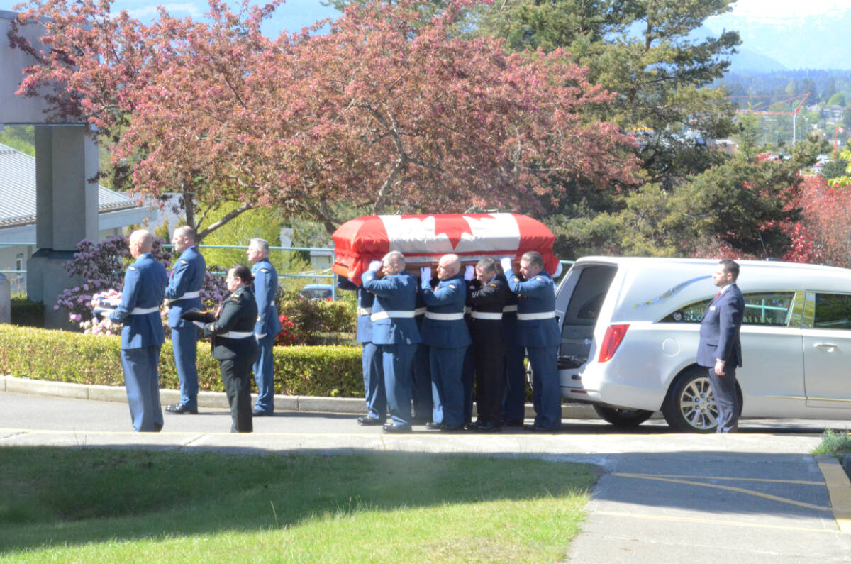 Stocky Edwards' funeral was at Christ the King Catholic Church in Courtenay on May 20. Photo by MIke Chouinard