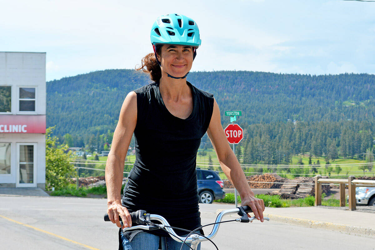 Jacinta D’Andrea is inviting everyone to participate in Go By Bike Week, May 30 to June 5. She said it’s an opportunity to make a difference in the community’s air quality, get some exercise and just have fun. (Monica Lamb-Yorski photo - Williams Lake Tribune)