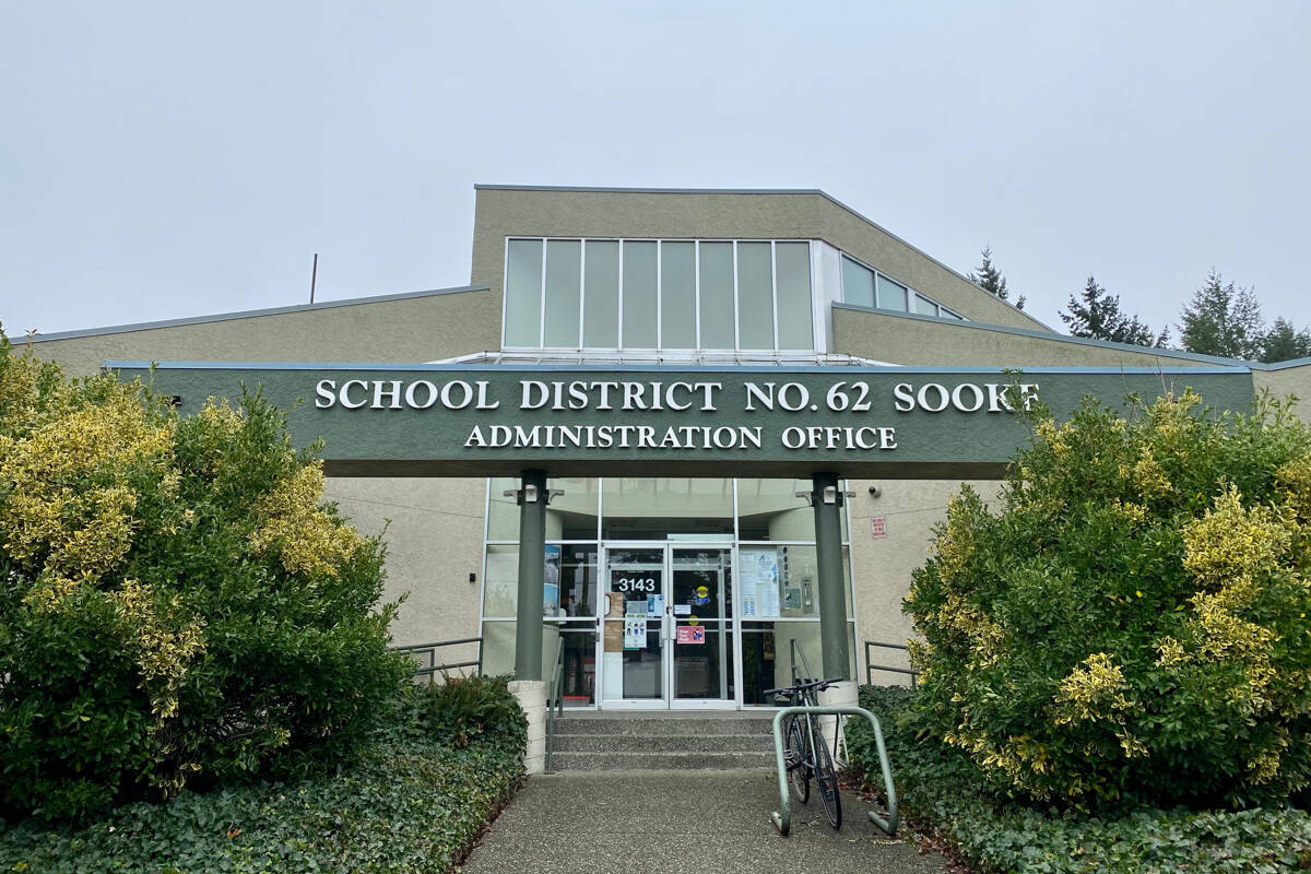 The Sooke School District 62 office in Langford. (Justin Samanski-Langille/News Staff)