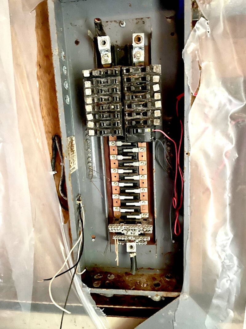 Thieves stole electrical copper out of a live 400 amp powershed at the Ukrainian Safe Haven in East Sooke. (Contributed - Brian Holowaychuk)