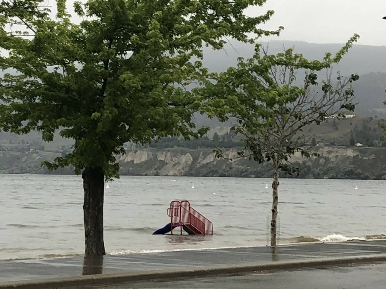 Okanagan Lake in Penticton has reached full pool and will continue to rise over the next couple weeks. (Monique Tamminga Western News)