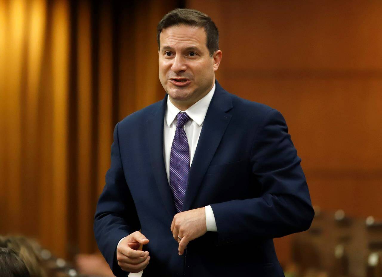 Minister of Public Safety Marco Mendicino rises during Question Period in the House of Commons on Parliament Hill in Ottawa on Friday, June 17, 2022. THE CANADIAN PRESS/ Patrick Doyle