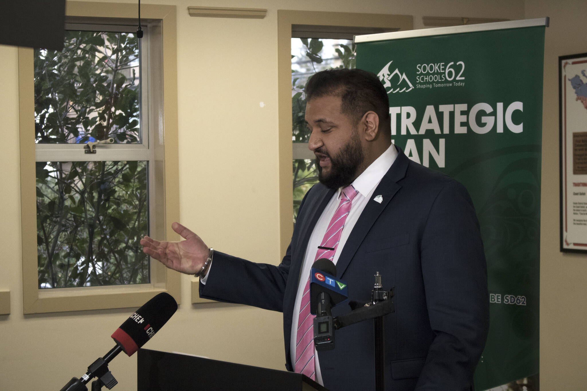 Ravi Parmar, chair of the Sooke School District board, will miss Premier Horgan on many levels. (Bailey Moreton - Sooke News Mirror)
