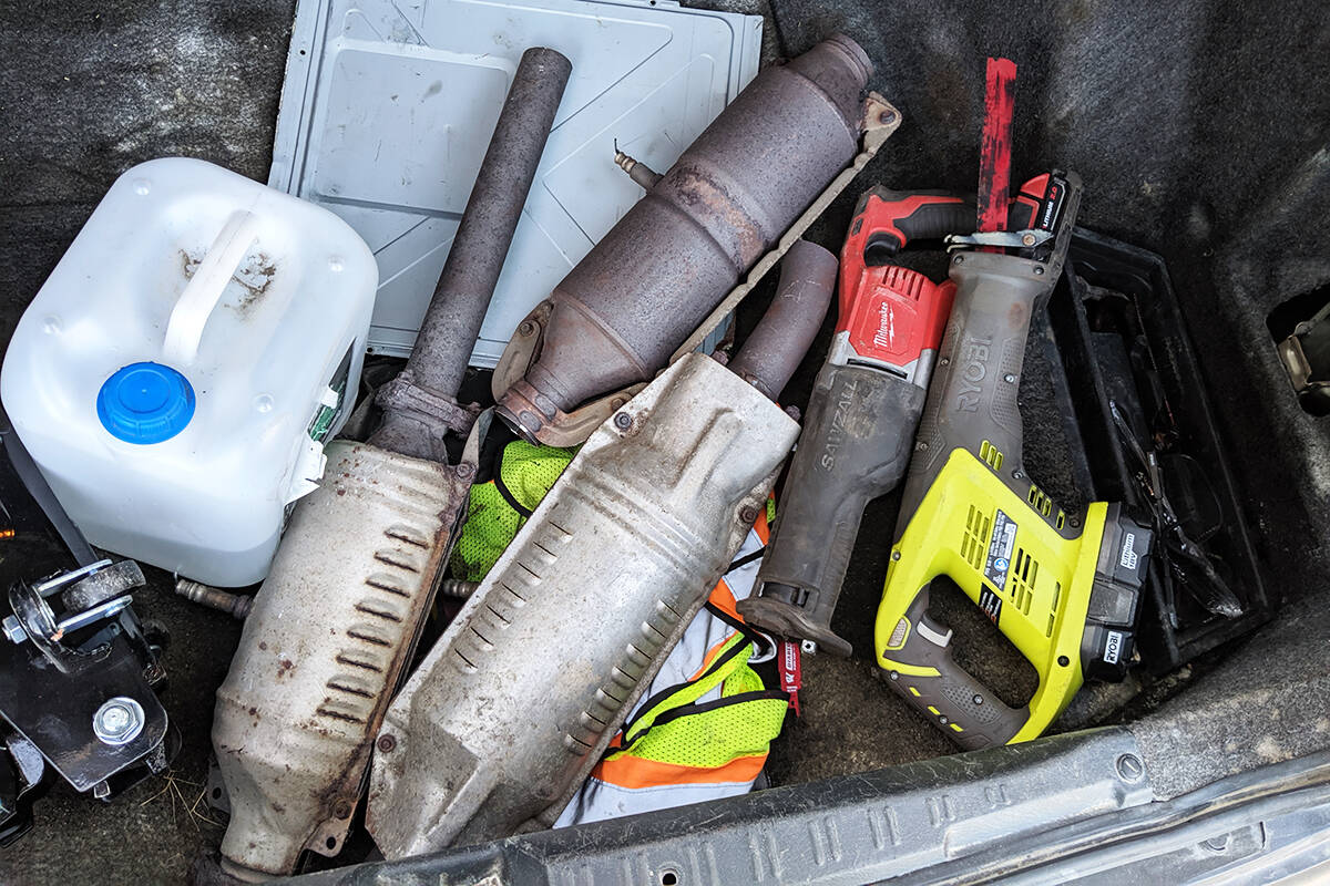 Catalytic converters seized by police in 2019. (Surrey RCMP photo)