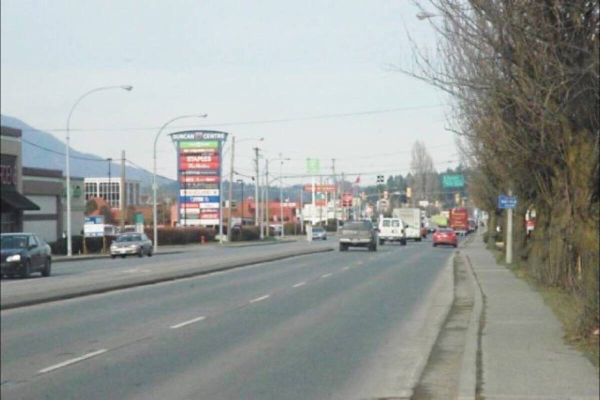 The possibility of building a highway bypass around Duncan’s busy Trans-Canada Corridor has been raised again. (File photo)