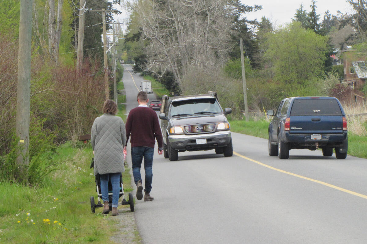 Residents in the rural Saanich neighbourhoods west of Elk Lake have rallied to call for measures to reduce speeding and improve safety along certain roads for vulnerable road users such as pedestrians and cyclists. (Photo by JoAnne Nelson)
