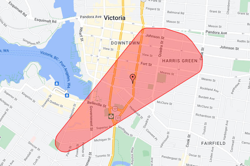 More than 1,800 residents were without power Tuesday, July 12, after a bird hit wires. (BC Hydro outage map)