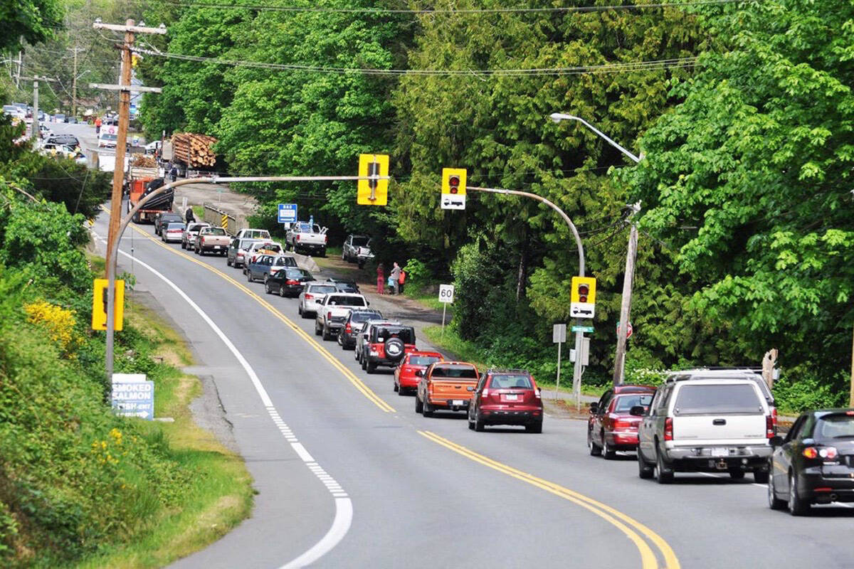 Commuters can expect delays as lanes are reconfigured on Highway 14 between Connie and Glinz Lake roads. (File-Sooke News Mirror)