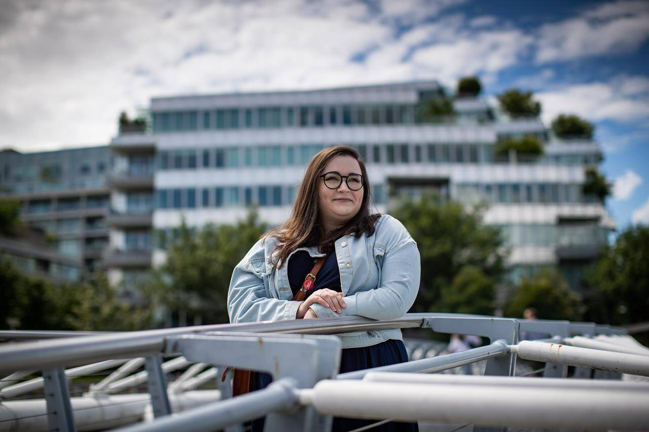 Hannah Sullivan Facknitz poses for a photograph in Vancouver, on Thursday, July 7, 2022. Students are finding their dollar doesn’t go as far when covering rising tuition, housing and food costs, while buying books and basics is more expensive than before. Many of the current prices are the most expensive they’ve ever encountered. THE CANADIAN PRESS/Darryl Dyck