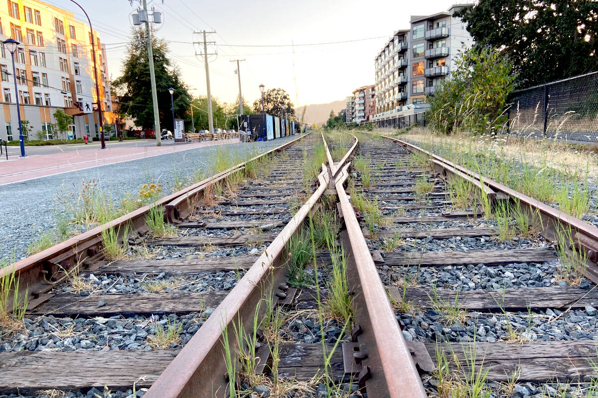 The E&N Railway Track along Station Avenue in Langford. (Kevin Laird - Sooke News Mirror)