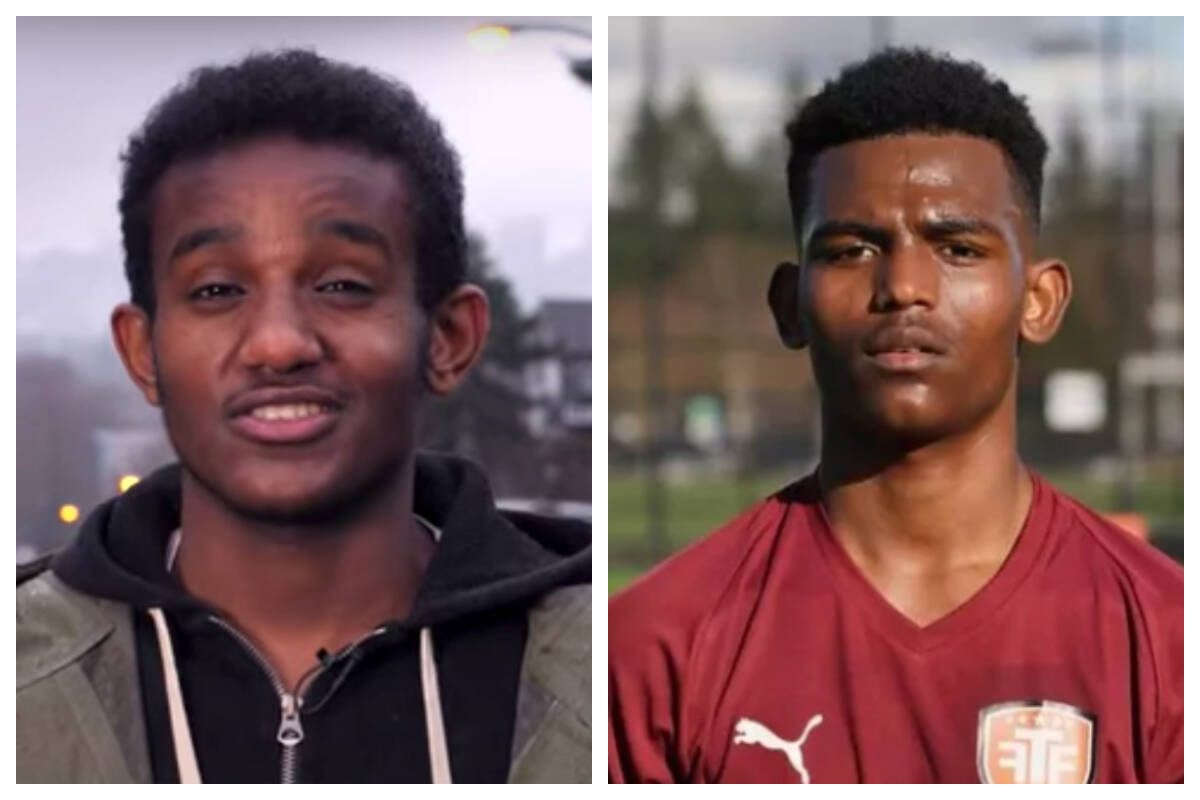 18-year-old Samir Olyad Suleiman Ali (left) and 17-year-old Yasbirat Ytatek were killed by a driver fleeing a traffic stop in New Westminster on July 26. (Oliyad Ali/Youtube & GoFundMe photos)