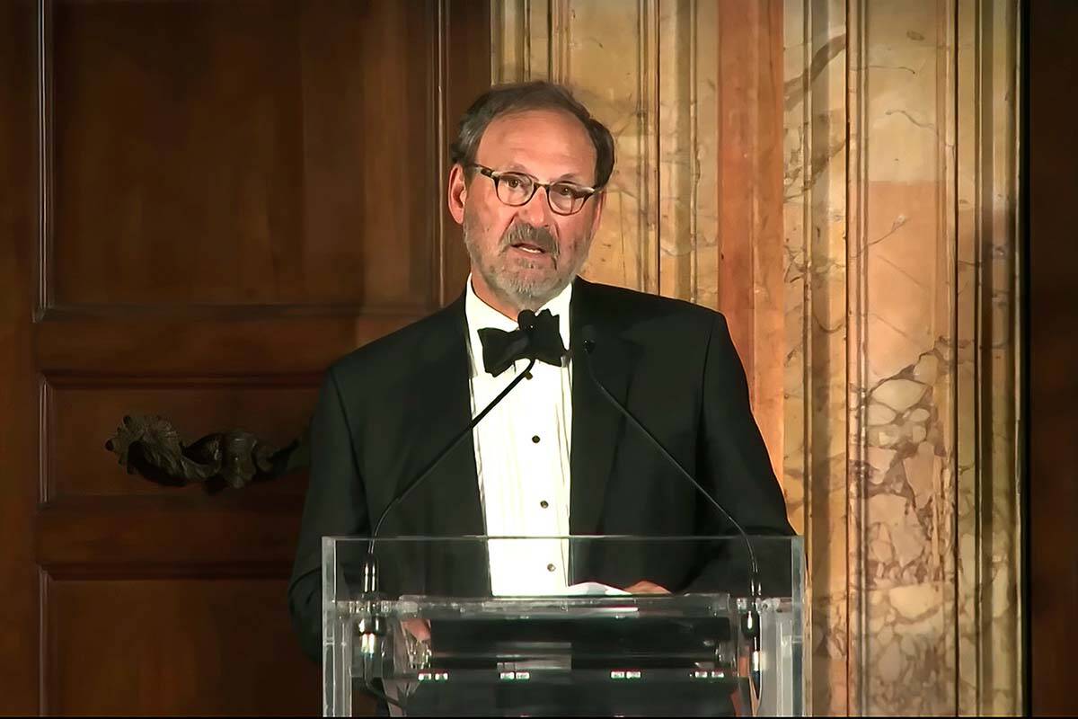 In the image from video provided by Notre Dame Law School, Supreme Court Justice Samuel Altio speaks at the Notre Dame Law School’s Religious Liberty Summit in Rome, on July 21, 2022. Alito mocked foreign leaders’ criticism of the Supreme Court decision he authored overturning a constitutional right to abortion, in his first public comments since last month’s ruling.(Notre Dame Law School via AP)
