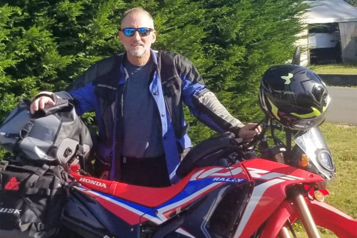 Robin Norbury took motorbike on a ferry from Port Hardy to Prince Rupert, before riding the route with a friend to Tuktoyaktuk, Northwest Territories. (Robin Norbury photo)
Robin Norbury took motorbike on a ferry from Port Hardy to Prince Rupert, before riding the route with a friend to Tuktoyaktuk, Northwest Territories. (Robin Norbury photo)