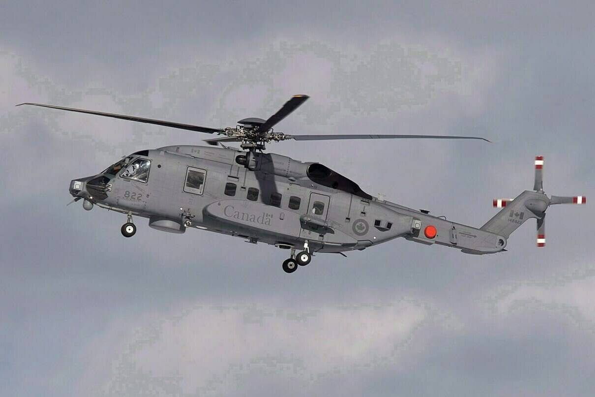 A Royal Canadian Air Force CH-148 Cyclone helicopter will fly over Esquimalt as part of the National Peacekeeper’s Day ceremonies at Memorial Park on Aug. 9. (Black Press Media file photo)