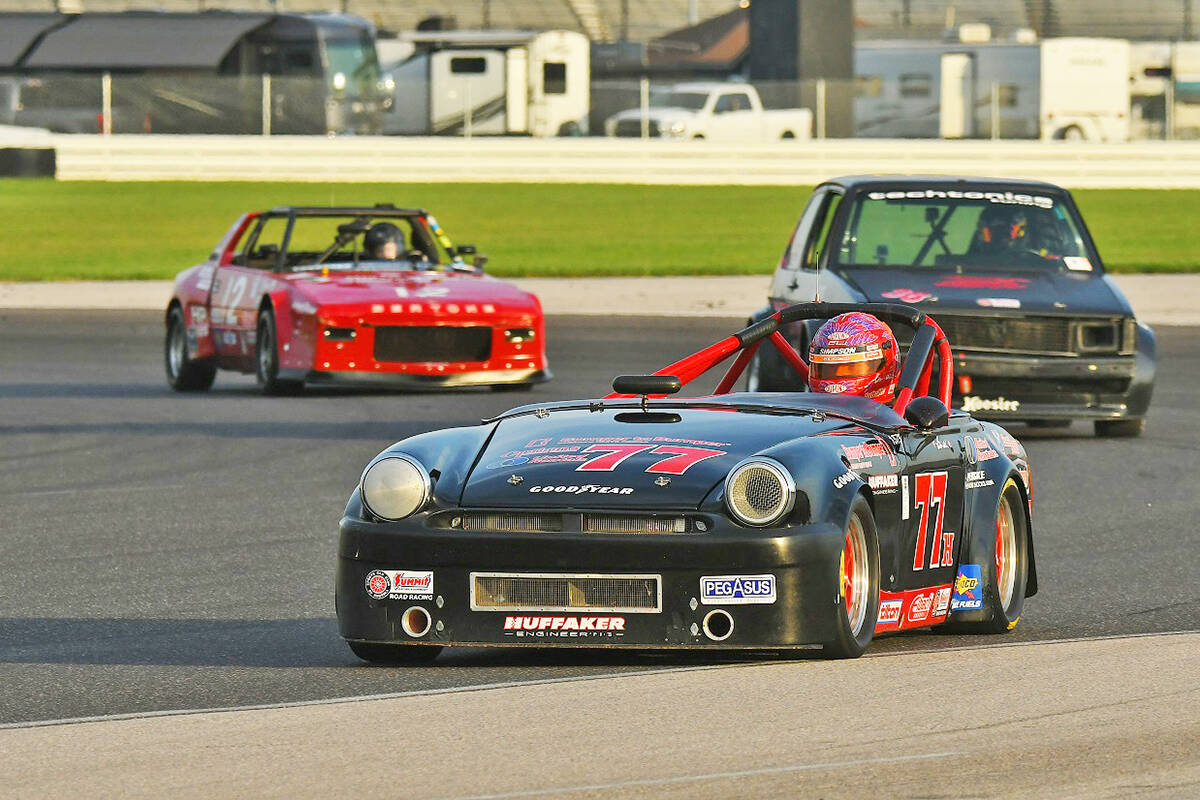 Bill Okell of Saanich navigates a turn on the Indianapolis Motor Speedway road course during a past Sports Car Club of America National Championship Runoffs race. Okell had a career-best fifth place overall finish in the F Production class on the SCCA’s Super Tour for 2022. (Photo by Mark Webber)