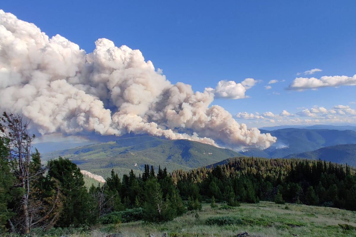 Maria Creek wildfire burning 6 kilometres northeast of Pavailion. (BC Wildfire Service photo)