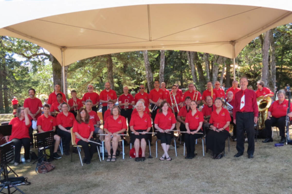 Westshore Community Concert Band performing on Canada Day in 2015. Registration for the new season will take place Sept. 6 in the lower parking lot at The Forge Church in Colwood. (Contributed by Mike Dominy)