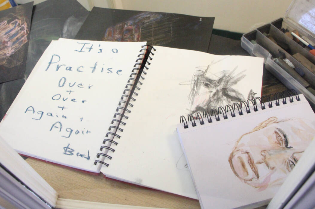 A sample of the materials Barb Brown used for her latest show at the Showcase Gallery, It’s Practice, Over and Over Again. (Patrick Davies photo - 100 Mile Free Press)
A sample of the materials Barb Brown used for her latest show at the Showcase Gallery, It’s Practice, Over and Over Again. (Patrick Davies photo - 100 Mile Free Press)