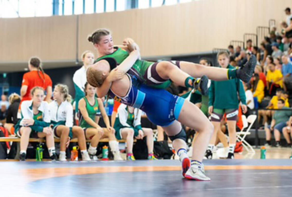 Paige Maher (in blue) competes at the Canada Summer Games in Niagara. (SUBMITTED PHOTO)