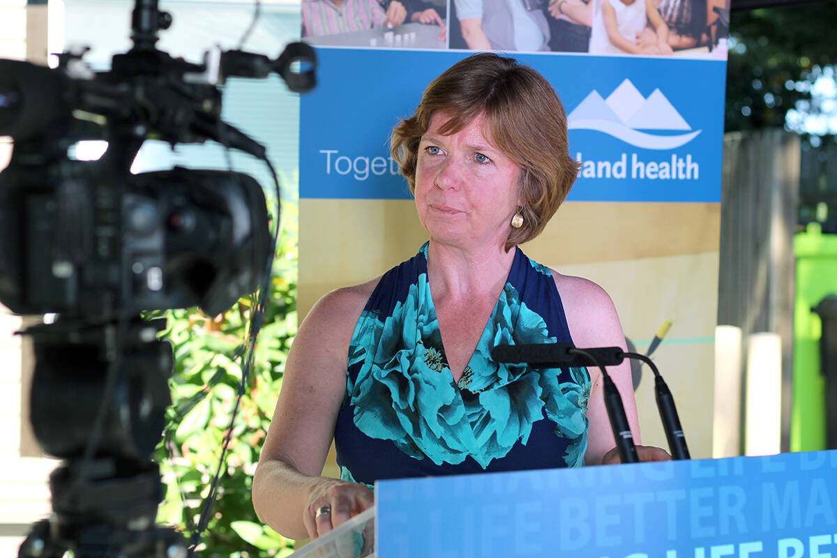 B.C. Mental Health and Addictions Minister Sheila Malcolmson announces new complex care services coming to Nanaimo. (Greg Sakaki/News Bulletin)