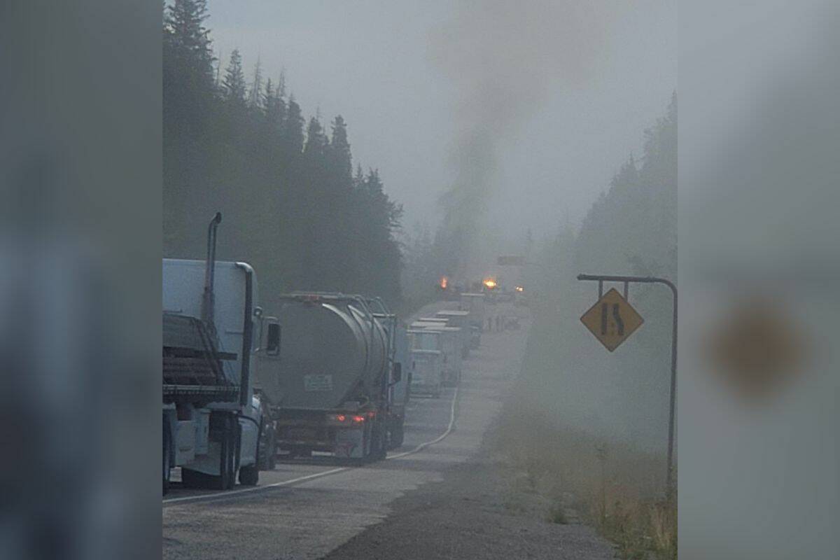 Photo from the scene of the collision on Aug. 28. (Facebook photo)