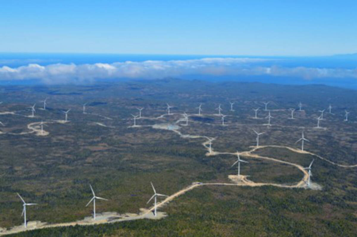 The Cape Scott Wind Farm produces clean energy for Vancouver Island communities and industries, yet when the North Island has power outages, local communities cannot access this local supply of clean electricity. (Photo supplied by ICET)