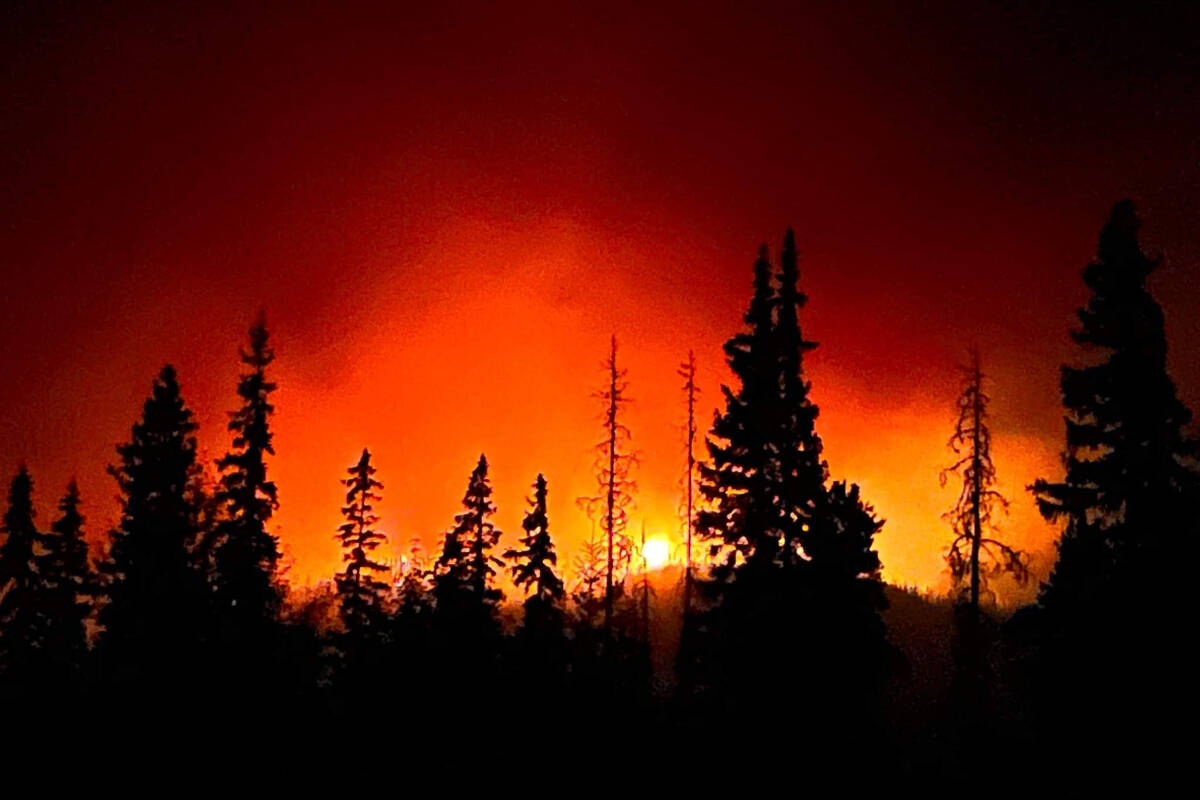 The Champion Creek wildfire, west of Princeton is now 111 hectares in size. Tulameen and District Fire Department took this photo 13 km on the Lodestone forest service road, looking towards Dear Mountain. (Photo- Tulameen and District Fire Department Facebook)