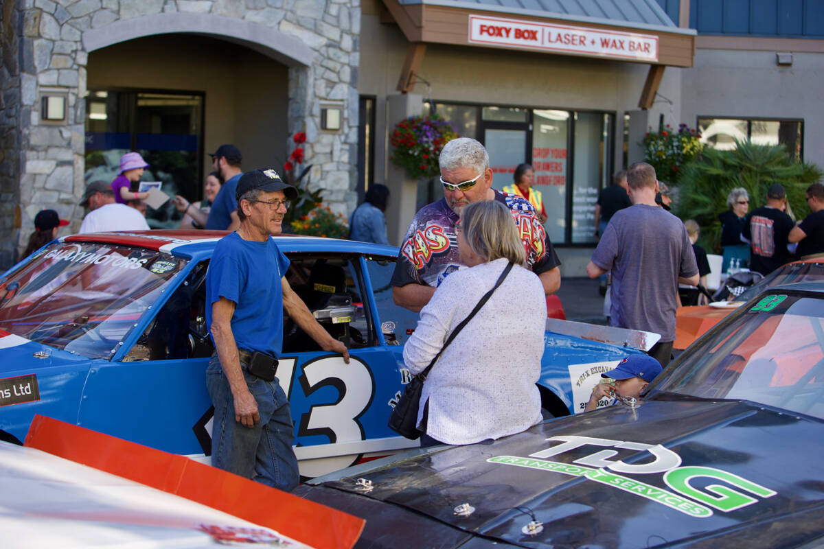 Race cars and their drivers from West Shore Motorsports Park were on display, signing autographs, and even handing out candy in central Langford Saturday following the last-ever parade from the track, as it is set to close permanently later in September. (Justin Samanski-Langille/News Staff)