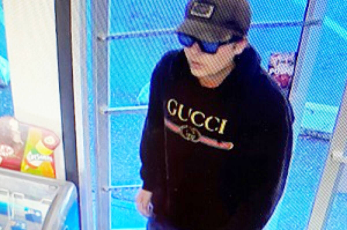 The suspect in a robbery and assault at the Canco Saltair Supermarket. (RCMP Handout)