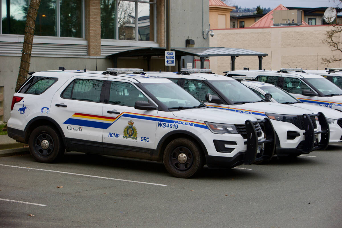 West Shore RCMP detachment vehicles. (Black Press Media file photo)
