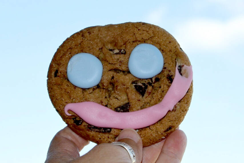During Smile Cookie Week, delicious chocolate chunk Smile Cookies are available at all Tim Hortons restaurants for $1 each and 23 locations across Greater Victoria will donate full proceeds to Children’s Health Foundation of Vancouver Island. (Christine van Reeuwyk/News Staff)