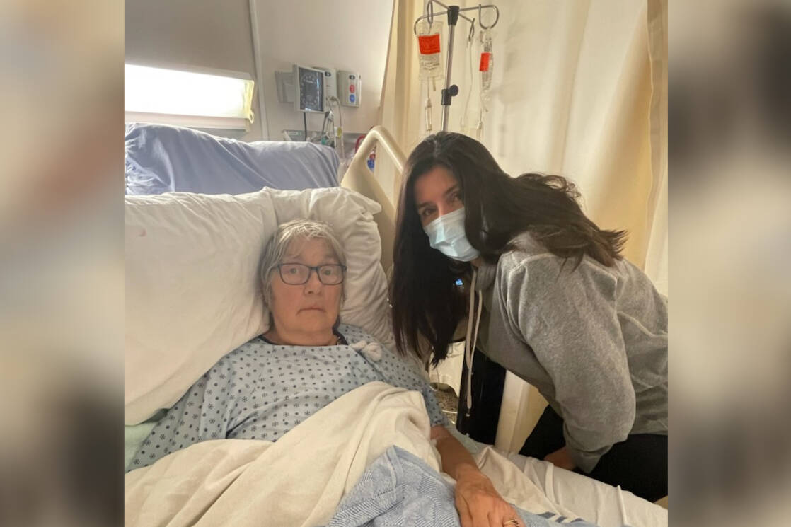 Rebecca Onstein with her mom at the Mills Memorial Hospital in Terrace on Sept. 22. (Submitted photo)