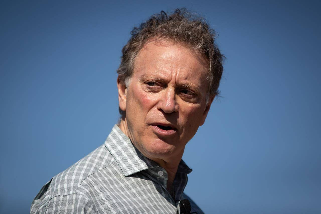 B.C. Environment and Climate Change Strategy Minister George Heyman speaks during an announcement at Burns Bog, in Delta, B.C., on Monday, June 29, 2020.THE CANADIAN PRESS/Darryl Dyck