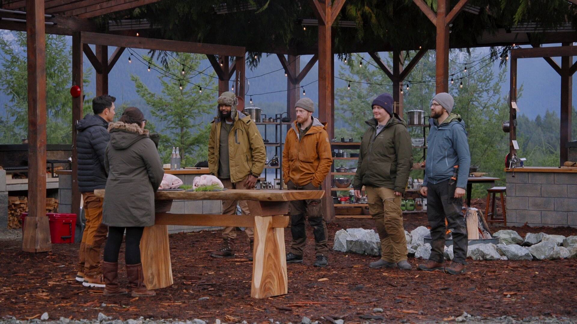 Contestants on Chefs Vs. Wild are dropped into the wilderness where they must survive and forage enough ingredients to create a five-star meal. Campbell River chef Jade Berg is second from left. Photo courtesy Hulu