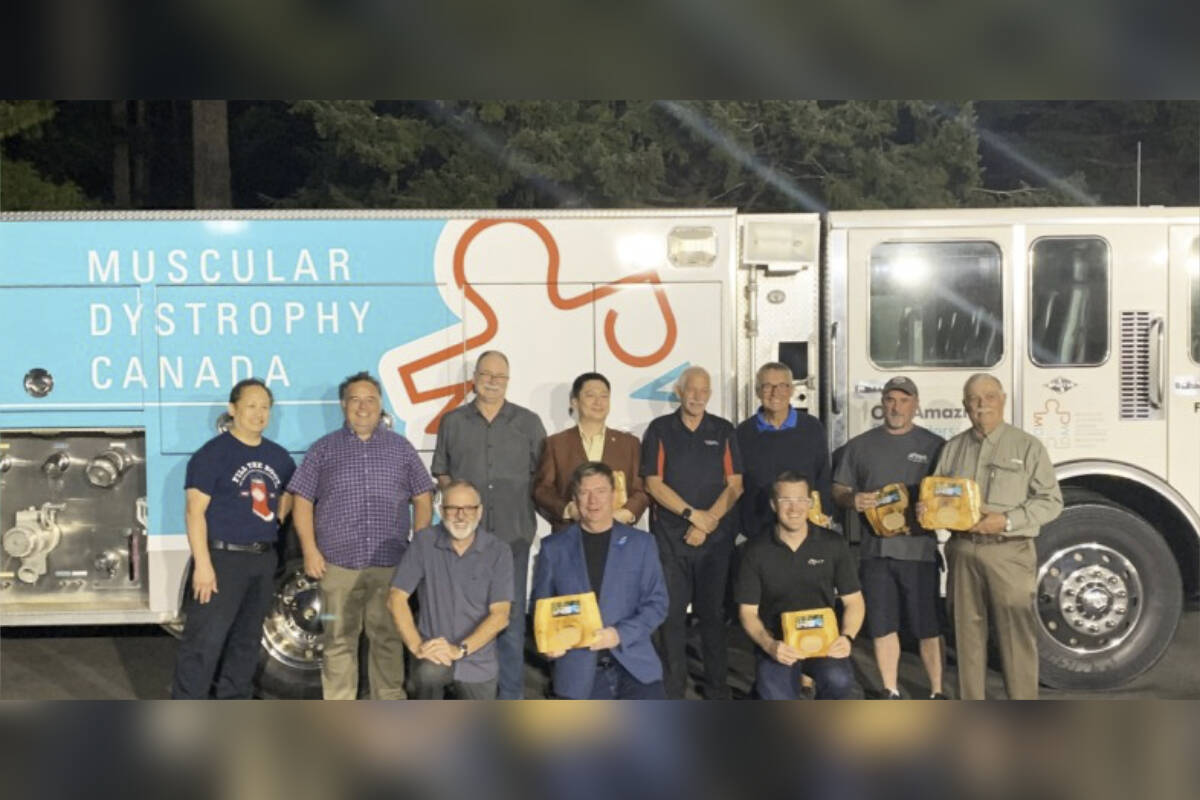 West Shore firefighters have a new tool to help support Muscular Dystrophy Canada in the form of a recently retired and repurposed Colwood Fire Rescue truck, which was officially unveiled on Oct. 6. (Courtesy City of Colwood)