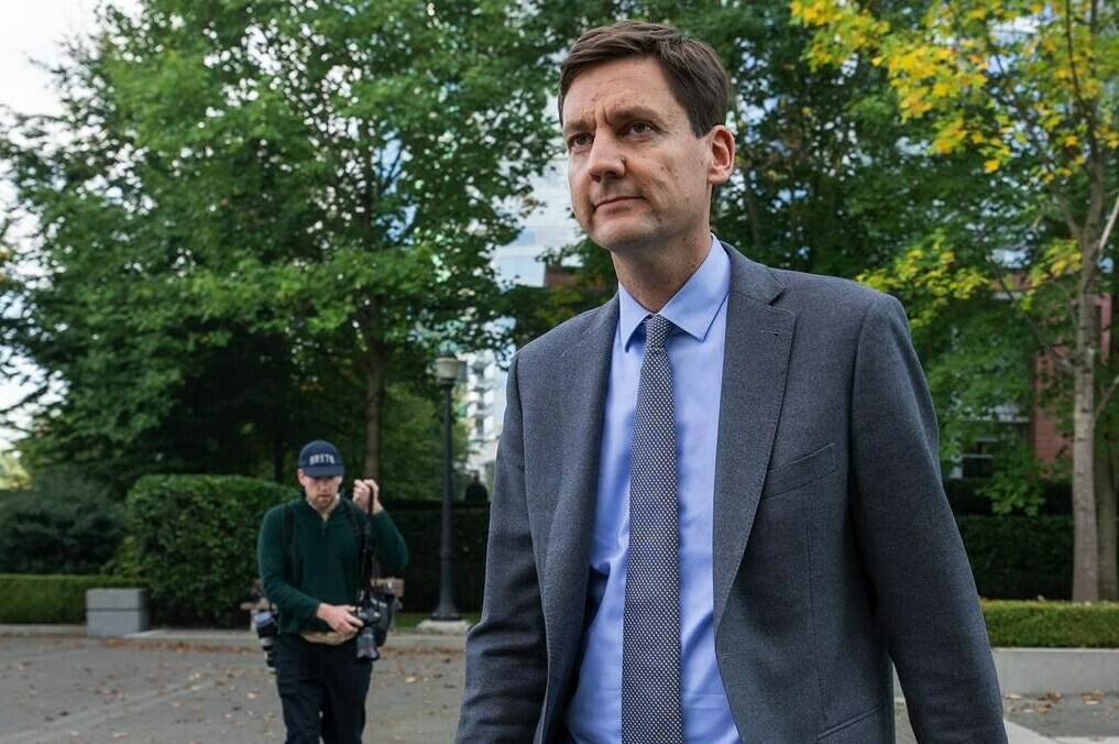 Former B.C. attorney general and housing minister David Eby arrives for a news conference in a park in downtown Vancouver, Thursday, Oct. 20, 2022. THE CANADIAN PRESS/Jonathan Hayward
