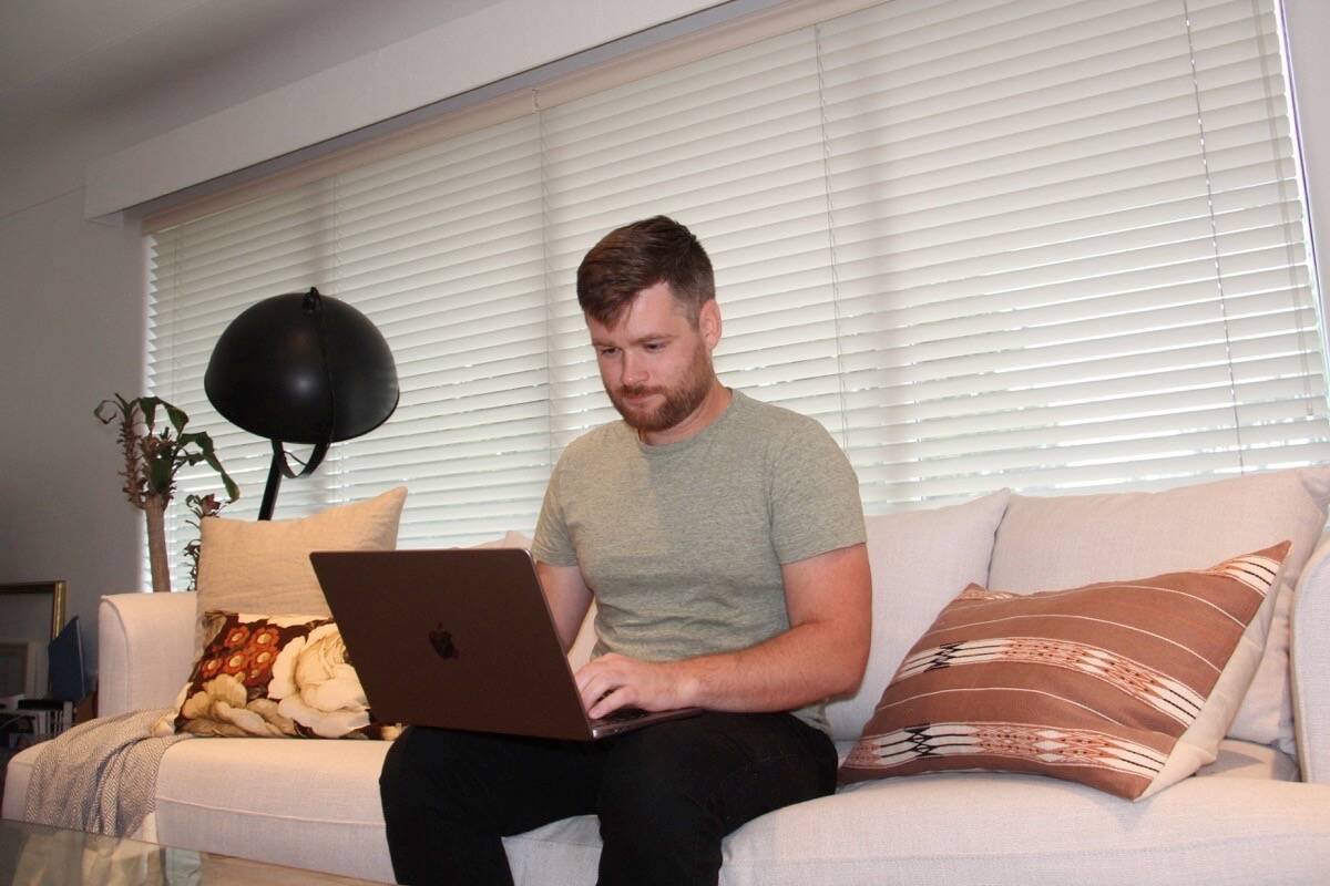 Tyler Weeres spends downtime crafting new programs to help make his life easier. Work such as a regional transit map of where to buy a bus ticket and emailed garbage pickup reminders for his Oak Bay community are catching some attention. (Christine van Reeuwyk/News Staff)