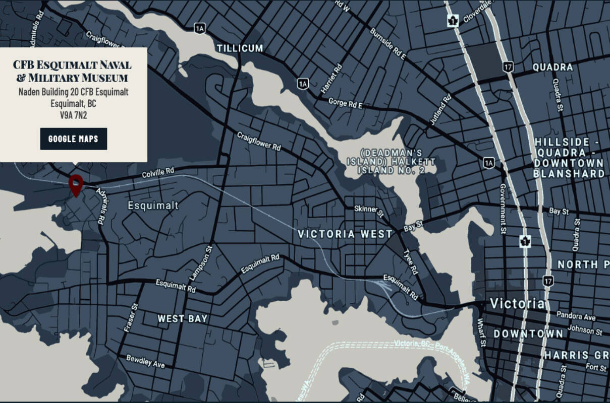 The museum is just outside of downtown Victoria with bus routes (Courtesy of the CFB Esquimalt Naval and Military Museum)