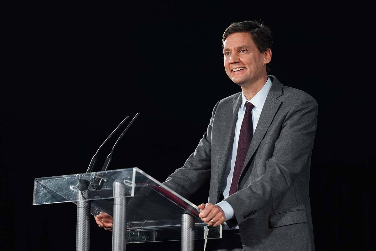 B.C. Premier David Eby speaks after being sworn in as the province’s 37th premier during a ceremony at the Musqueam Nation, in Vancouver, Nov. 18, 2022. THE CANADIAN PRESS/Darryl Dyck
