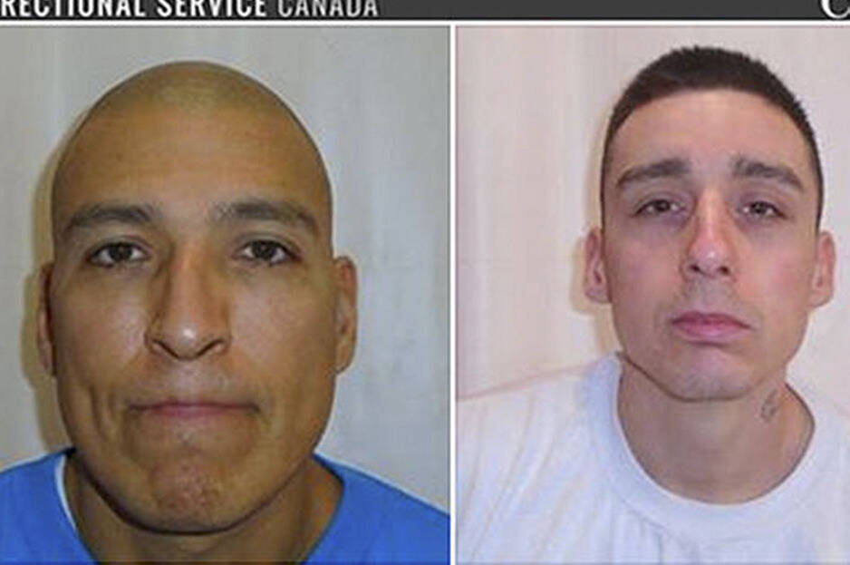 James Lee Busch (left) and Zachary Armitage are charged with the first-degree murder of 60-year-old Martin Payne after they escaped William Head institution on July 7, 2019. (Correctional Service of Canada/Facebook)