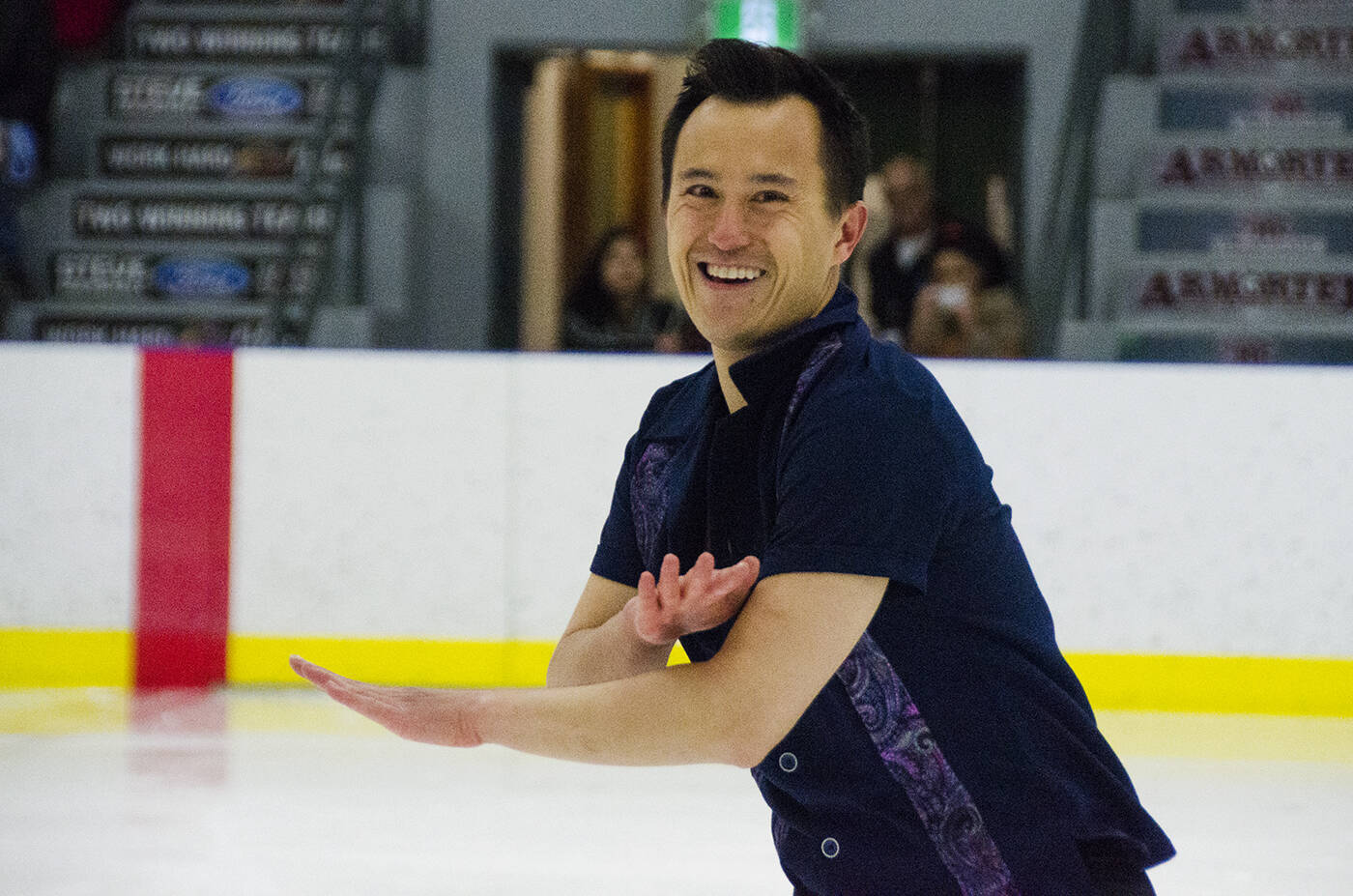 Three-time Olympic medalist and 10-time Canadian National Champion Patrick Chan performs the first of two routines at the Campbell River Skating Club back in March 2020. (Black Press Media file)