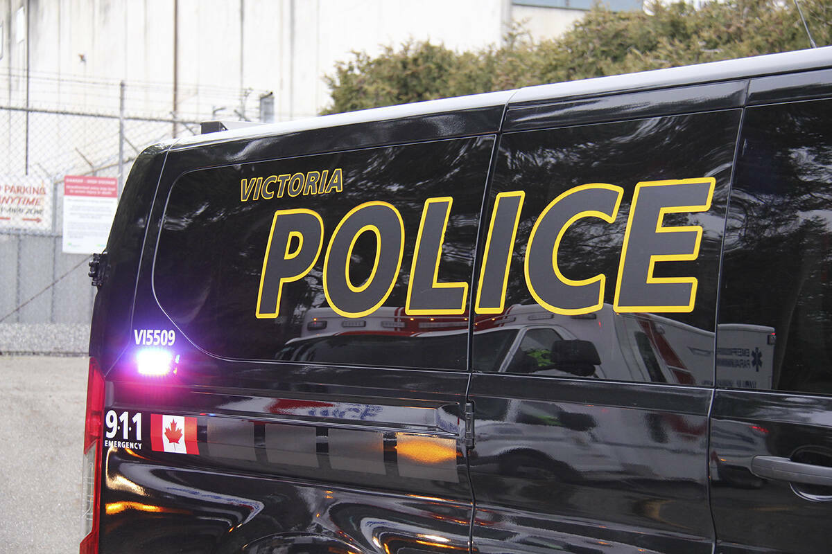 The Victoria Police Department says a woman tried to stop paramedics from providing life-saving medical care to a person experiencing an opioid overdose. (Black Press Media file photo)