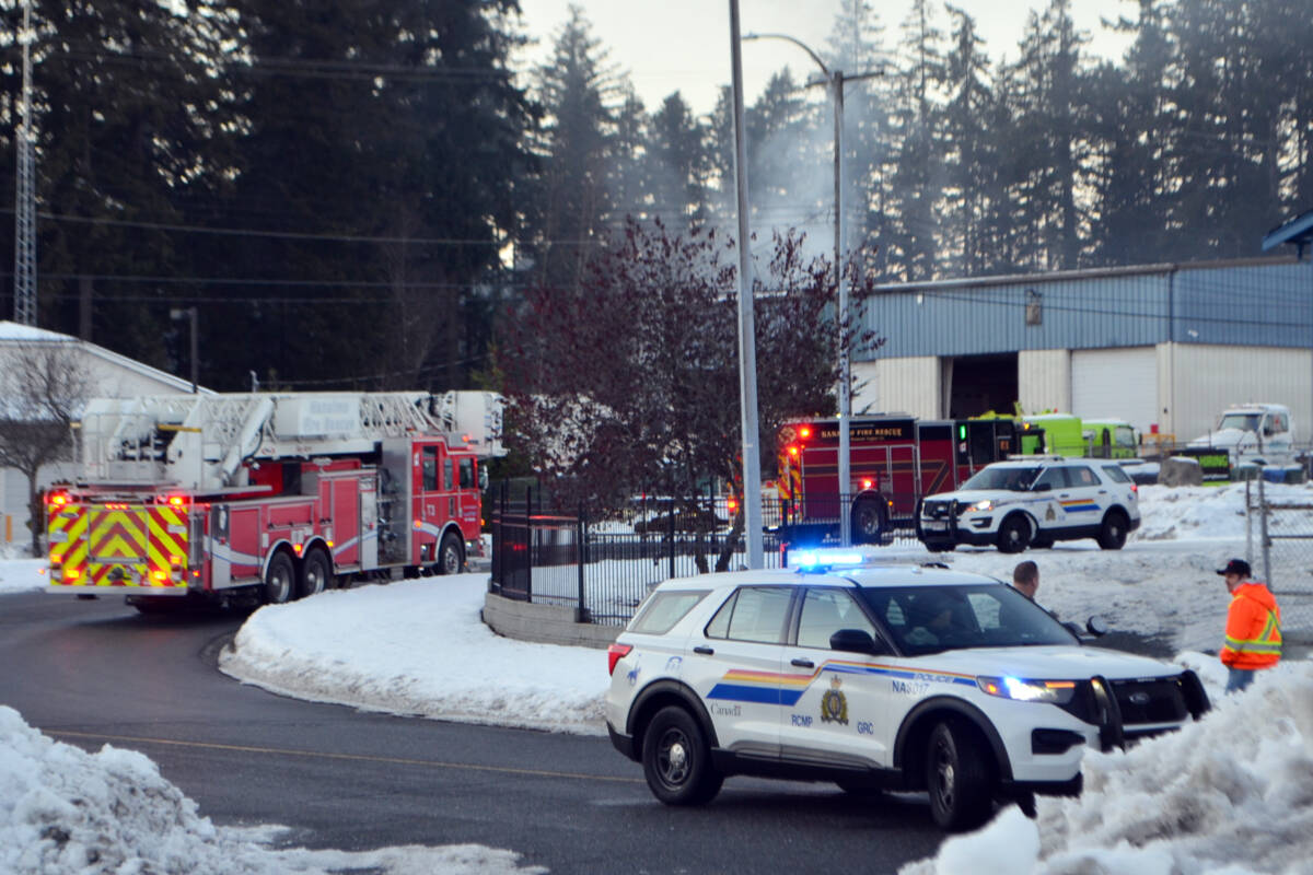 A fire at an industrial property on Boban Drive on the weekend destroyed a storage shed and an Atco trailer, but caused no injuries. (Mandy Moraes/News Bulletin)