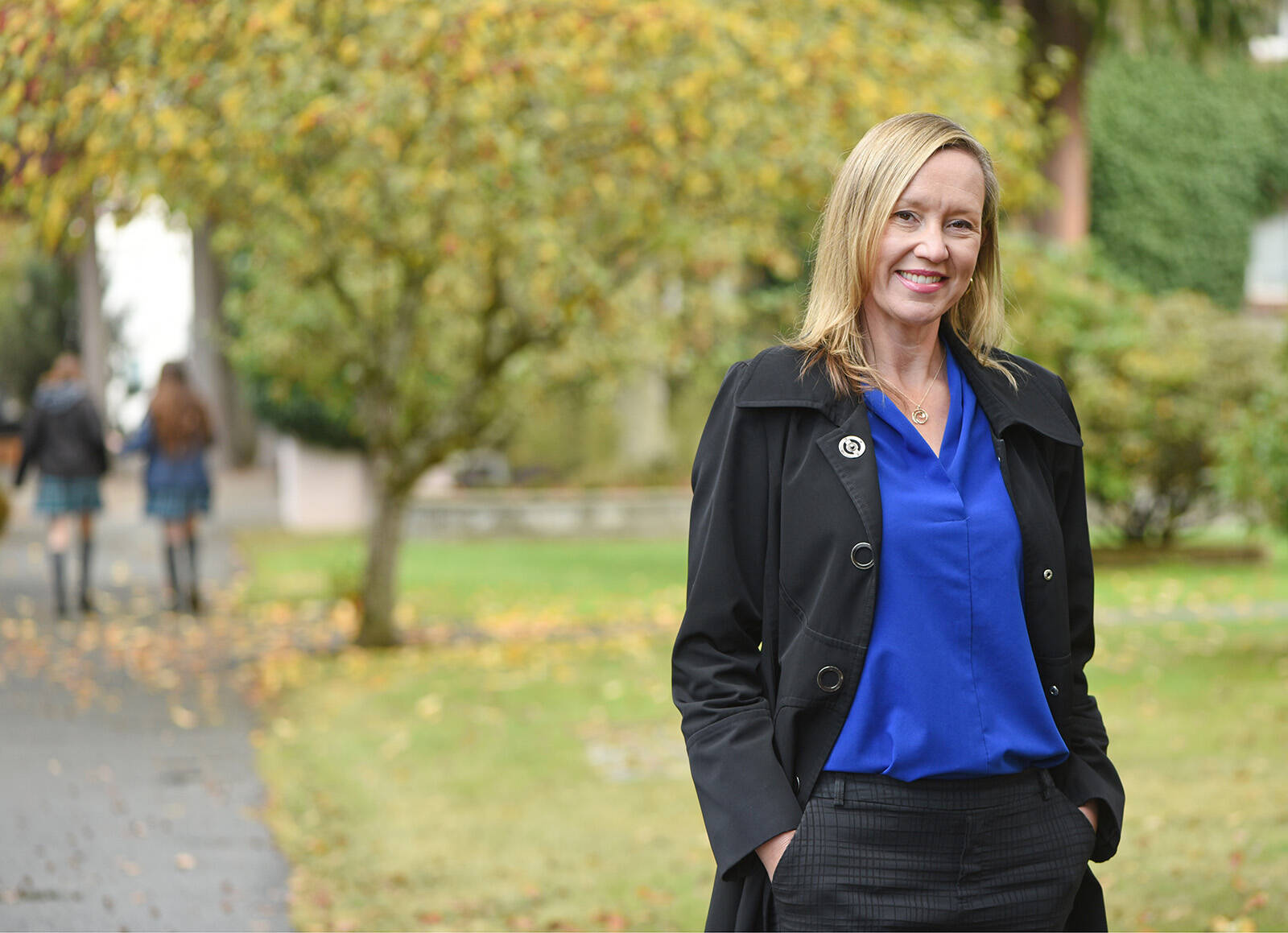 October 28, 2022 -  Hayley Picard photographed on the grounds of Queen Margaret's School in Duncan for Boulevard CI.   Don Denton photo