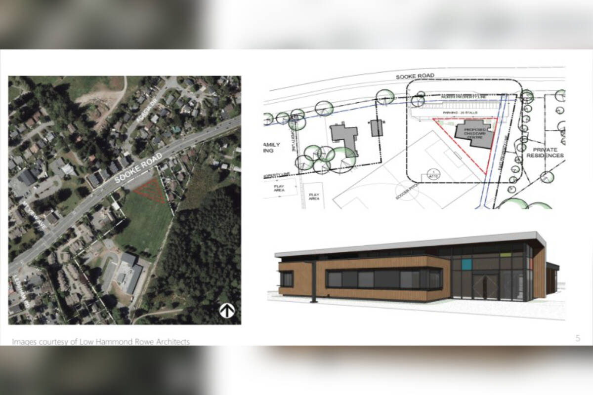 The City of Colwood has approved more than $300,000 worth of support for a new childcare facility which will have 97 childcare spaces. (Courtesy of Low Hammond Rowe Architects)